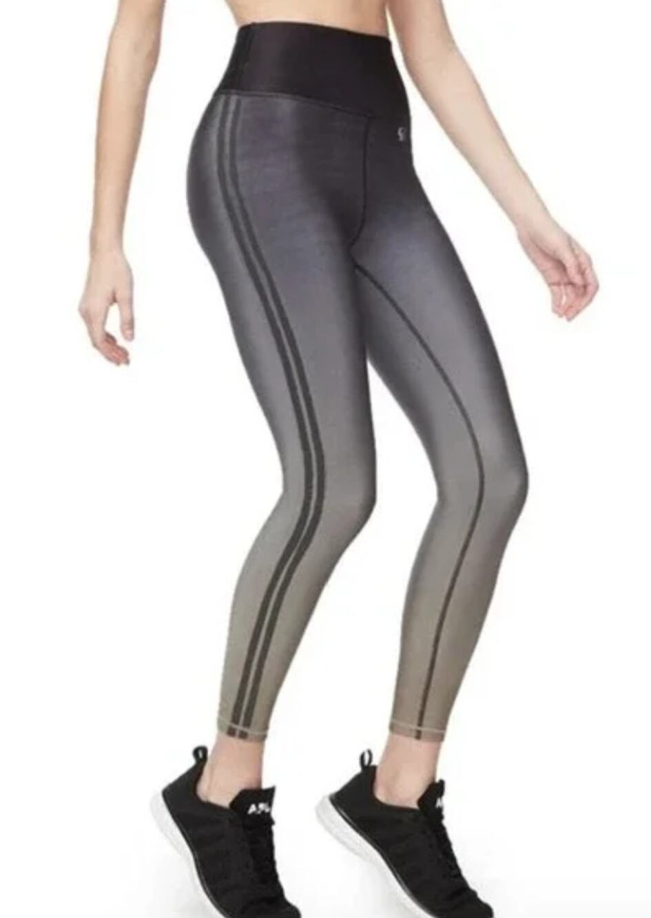 NWOT GOOD AMERICAN Core Power Stretch 7/8 Leggings Black Ombre Size 0
